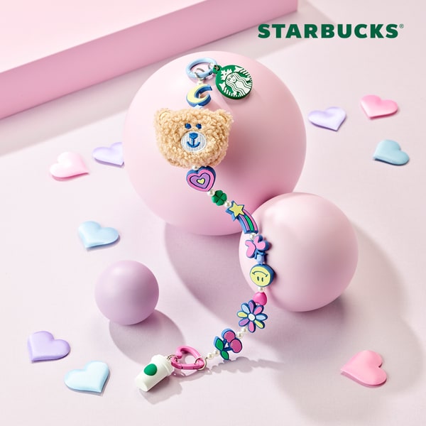 Korean Starbucks New Stars Joyful Campus Life Collection Campus Beary Deco 韩国星巴克 校园小熊装饰吊饰