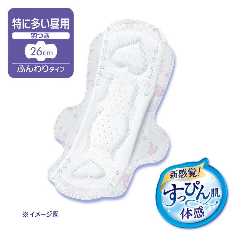 UNICHARM Sofy Hadaomoi Ultra-Thin Slim Sanitary Pad (Very Heavy Daytime w/wings 26cm) 16pcs 尤妮佳 苏菲极轻薄舒肤卫生棉 (特多量日用护翼26cm) 16片