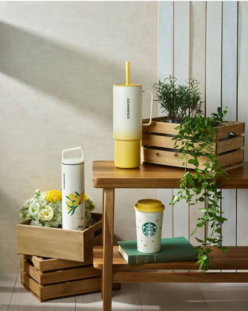 [Pre-Order] Korean SBUX Brighten Your Day Series SS Flower Market MIIR All Day Handle Cold Cup [预售] 韩国星巴克 照亮您的一天系列 SS 花市MIIR手柄冷饮杯 932ml