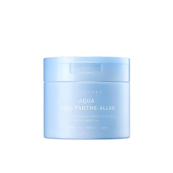 S. NATURE Aqua Oasis Panthe-Allan Calming Pad 60pcs/box 韩国S. NATURE 水润绿洲泛醇舒缓爽肤棉片 60片/盒