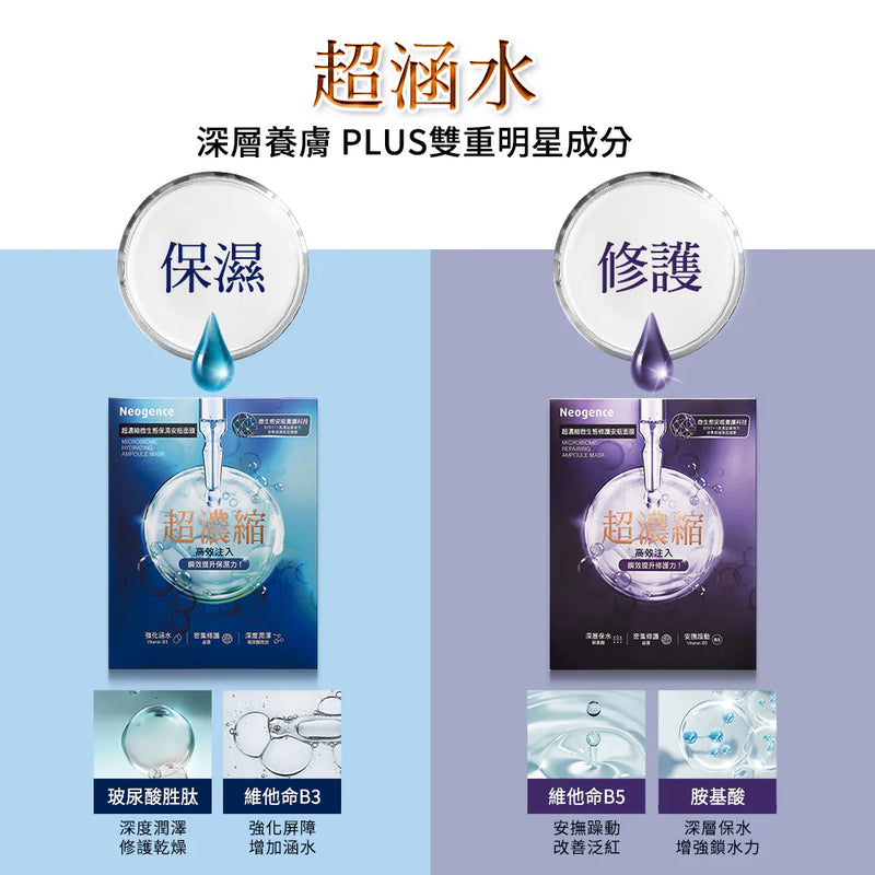 NEOGENCE Microbiome Repairing Ampoule Mask 4pcs/box 霓淨思 超浓缩微生态修护安瓶面膜 4片/盒