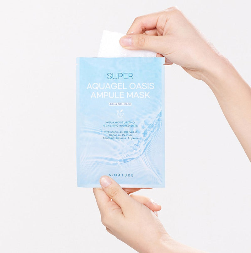 S. NATURE Super Aquagel Oasis Ampule Mask 5pcs/box 韩国S. NATURE 绿洲保湿安瓶面膜 5片/盒