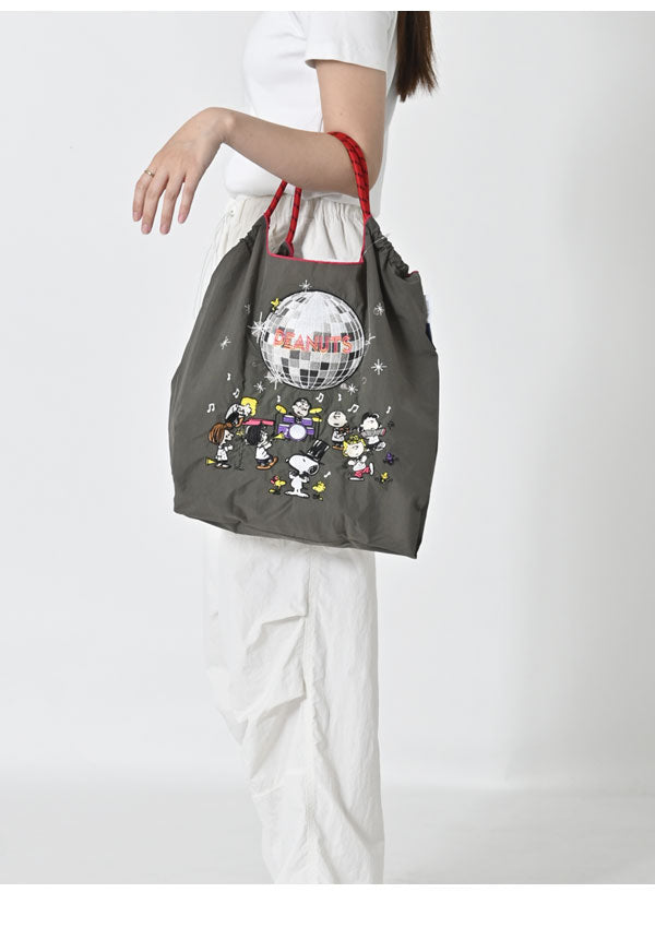 Ball & Chain Snoopy Mirror Ball Embroidery Beach Tote Bag M (C.Gray) 日本Ball & Chain 史努比刺绣环保袋 (灰色)