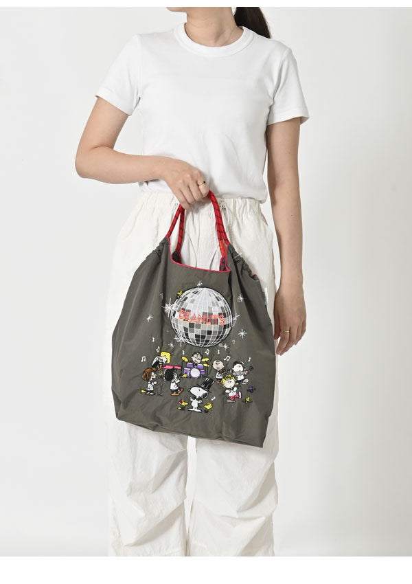 Ball & Chain Snoopy Mirror Ball Embroidery Beach Tote Bag M (C.Gray) 日本Ball & Chain 史努比刺绣环保袋 (灰色)