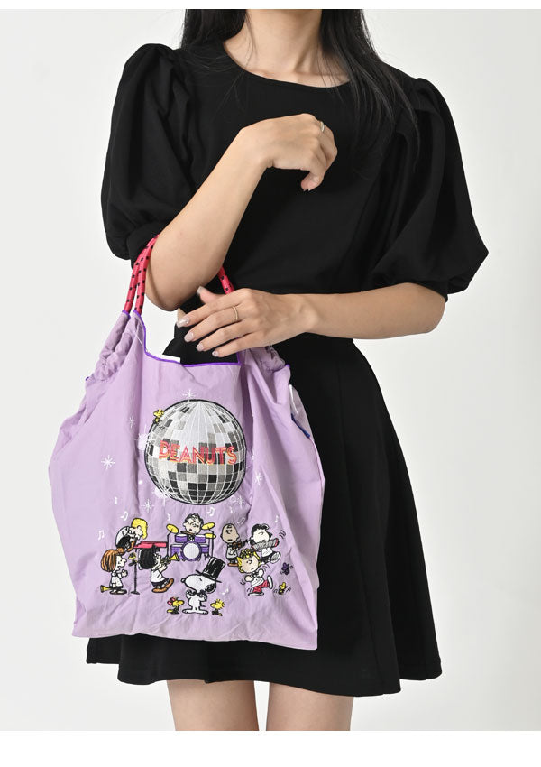 Ball & Chain Snoopy Mirror Ball Embroidery Beach Tote Bag M (Lilac) 日本Ball & Chain 史努比刺绣环保袋 (紫色)