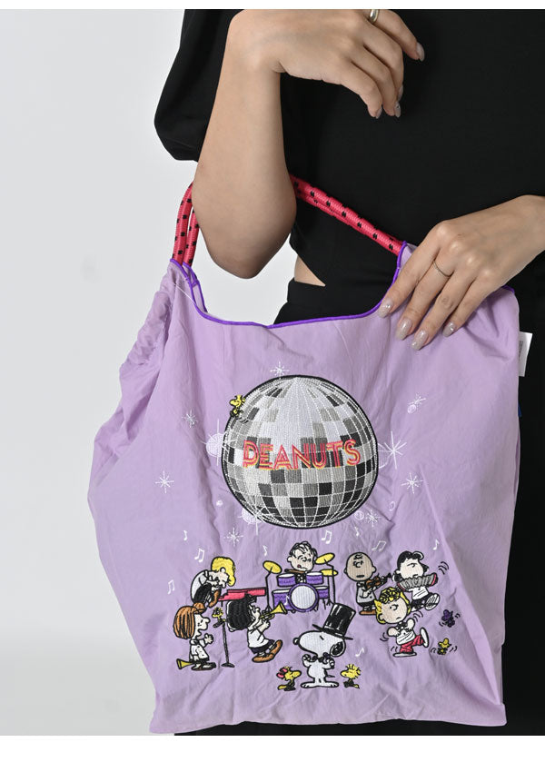 Ball & Chain Snoopy Mirror Ball Embroidery Beach Tote Bag M (Lilac) 日本Ball & Chain 史努比刺绣环保袋 (紫色)