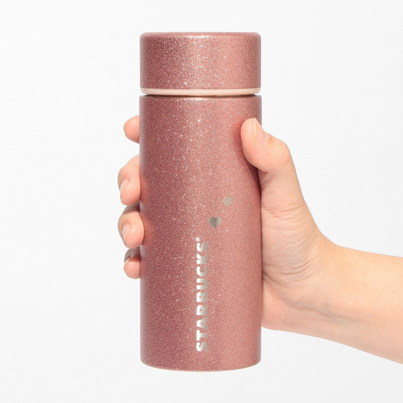 [Pre-Order] Japan SBUX 2025 Valentine Collection Pink Glitter Steel Bottle 355ml [预售] 日本星巴克 2025情人节系列 粉色闪亮不锈钢保溫瓶 355ml