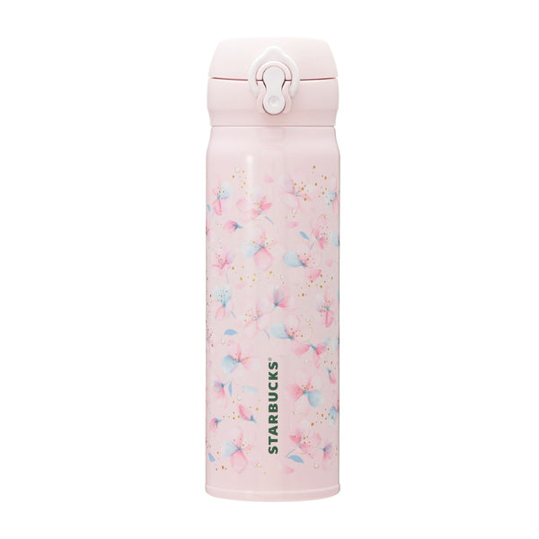 Japan SBUX 2025 Sakura Daytime Collection SAKURA Handy Stainless Steel Bottle Pale Pink 500ml 日本星巴克 2025樱花系列 樱花淡粉色便携不锈钢保温水瓶 500ml