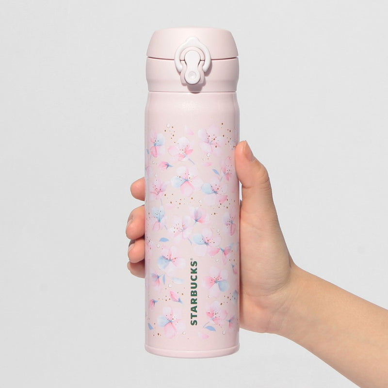 [Pre-Order] Japan SBUX 2025 Sakura Daytime Collection SAKURA Handy Stainless Steel Bottle Pale Pink 500ml [预售] 日本星巴克 2025樱花系列 樱花淡粉色便携不锈钢保温水瓶 500ml