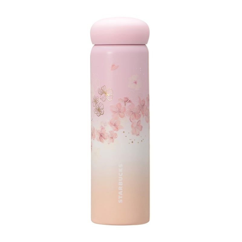 [Pre-Order] Japan SBUX 2025 Sakura Daytime Collection SAKURA Pale Pink Gradient Stainless Steel Bottle 355ml [预售] 日本星巴克 2025樱花系列 樱花淡粉色渐变不锈钢瓶 355ml