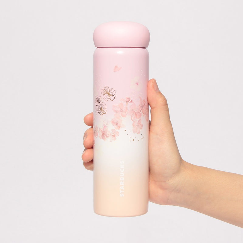 [Pre-Order] Japan SBUX 2025 Sakura Daytime Collection SAKURA Pale Pink Gradient Stainless Steel Bottle 355ml [预售] 日本星巴克 2025樱花系列 樱花淡粉色渐变不锈钢瓶 355ml