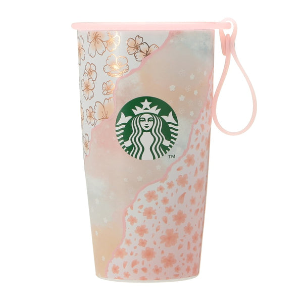 [Pre-Order] Japan SBUX 2025 Sakura Daytime Collection SAKURA Strap Stainless Steel Cup 355ml [预售] 日本星巴克 2025樱花系列 樱花带不锈钢杯 355ml