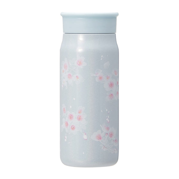 Japan SBUX 2025 Sakura Daytime Collection SAKURA Pale Blue Stainless Steel Bottle 355ml 日本星巴克 2025樱花系列 樱花淡蓝色不锈钢瓶 355ml