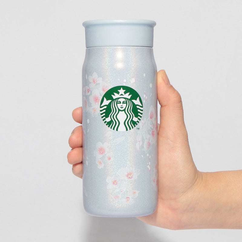 [Pre-Order] Japan SBUX 2025 Sakura Daytime Collection SAKURA Pale Blue Stainless Steel Bottle 355ml [预售] 日本星巴克 2025樱花系列 樱花淡蓝色不锈钢瓶 355ml