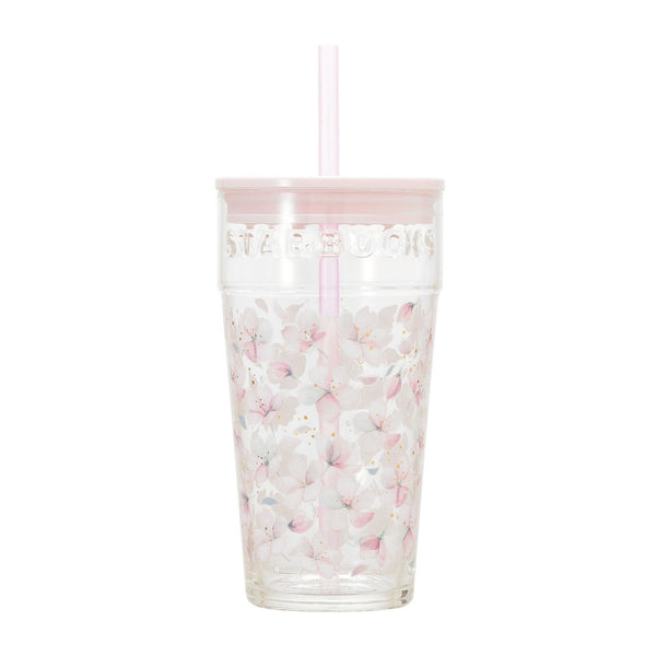 Japan SBUX 2025 Sakura Daytime Collection SAKURA Glass Tumbler 473ml 日本星巴克 2025樱花系列 樱花玻璃杯 473ml