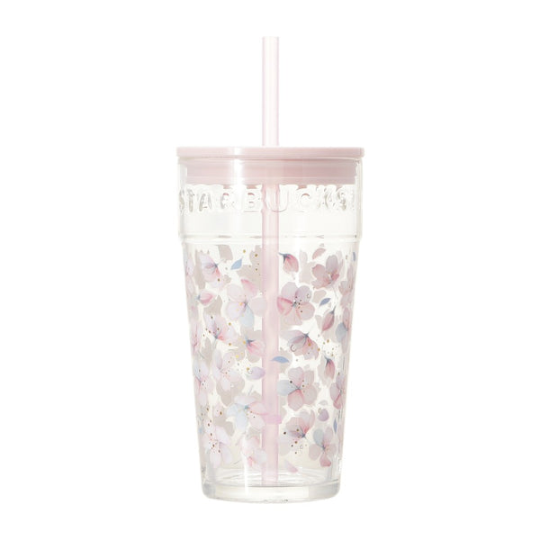 Japan SBUX 2025 Sakura Daytime Collection SAKURA Glass Tumbler 473ml 日本星巴克 2025樱花系列 樱花玻璃杯 473ml