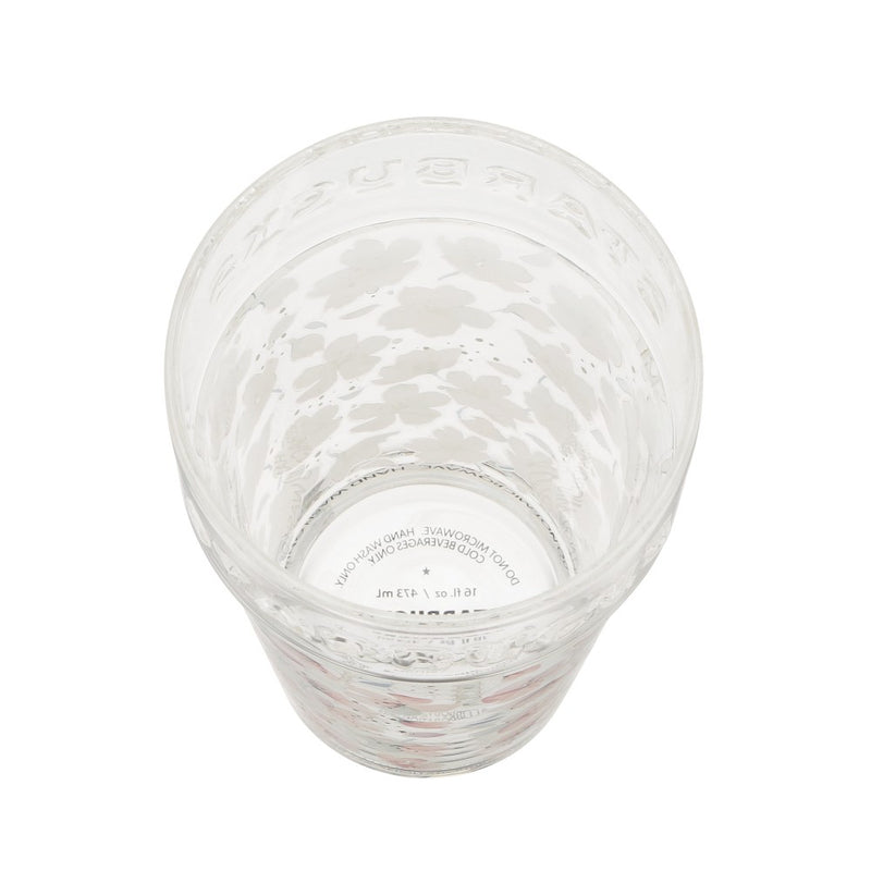 [Pre-Order] Japan SBUX 2025 Sakura Daytime Collection SAKURA Glass Tumbler 473ml [预售] 日本星巴克 2025樱花系列 樱花玻璃杯 473ml