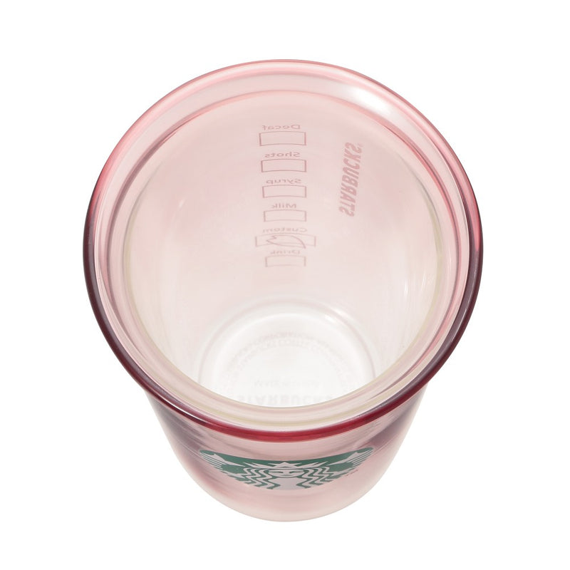 [Pre-Order] Japan SBUX 2025 Sakura Daytime Collection SAKURA Double Wall Heat Resistant Pail Pink Glass 355ml [预售] 日本星巴克 2025樱花系列 樱花淡粉色双层耐热玻璃杯 355ml