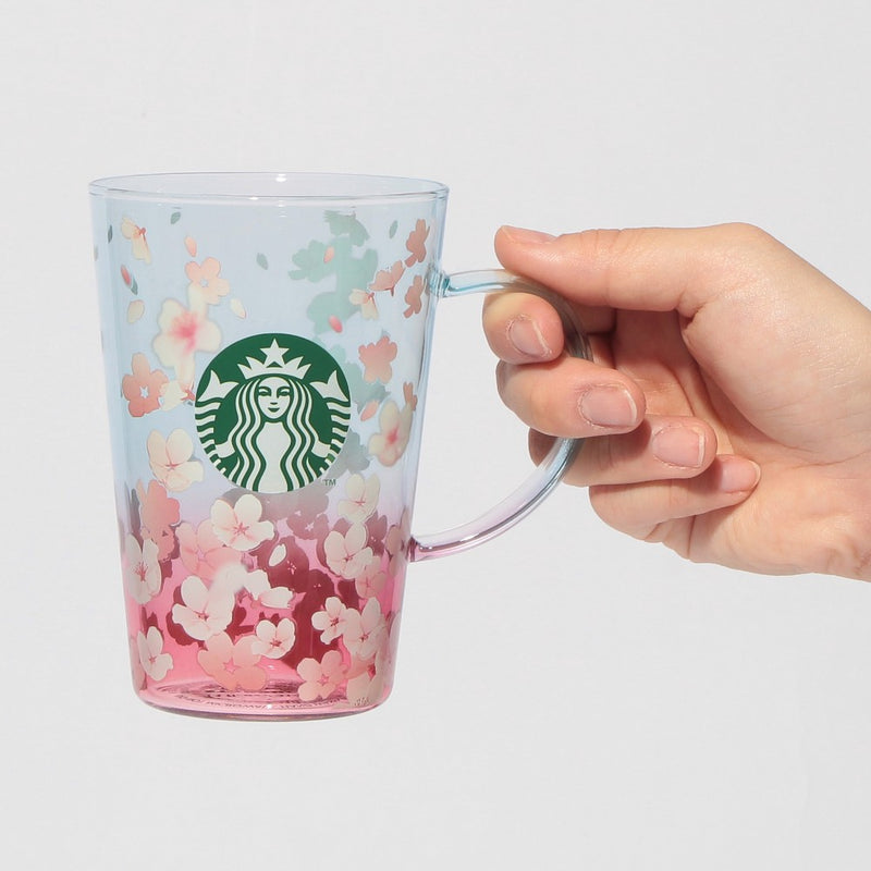 [Pre-Order] Japan SBUX 2025 Sakura Daytime Collection SAKURA Spring Season Blend Heat-Resistant Glass Mug 414ml [预售] 日本星巴克 2025樱花系列 樱花春季混合耐热玻璃杯 414ml