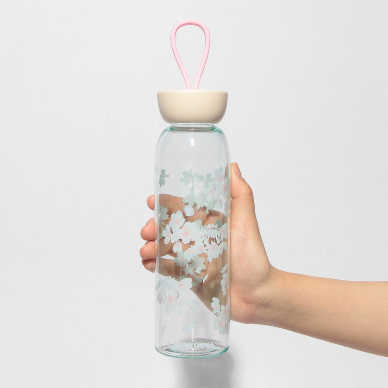 [Pre-Order] Japan SBUX 2025 Sakura Daytime Collection SAKURA Silicone Strap Pale Blue Bottle 532ml [预售] 日本星巴克 2025樱花系列 樱花淡蓝色硅胶带水瓶 532ml