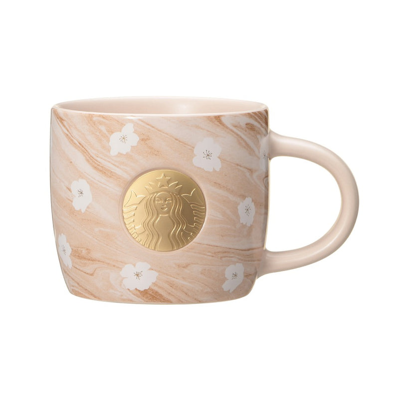 [Pre-Order] Japan SBUX 2025 Sakura Daytime Collection SAKURA Marble Medal Mug 355ml [预售] 日本星巴克 2025樱花系列 樱花大理石奖牌马克杯 355ml