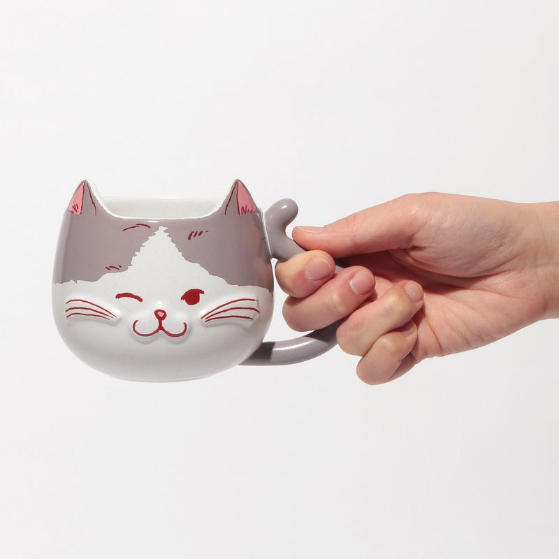 [Pre-Order] Japan SBUX 2025 Valentine Collection 2025 Valentine's Day Grey Cat Face Mug 355ml [预售] 日本星巴克 2025情人节系列 2025情人节灰猫马克杯 355ml