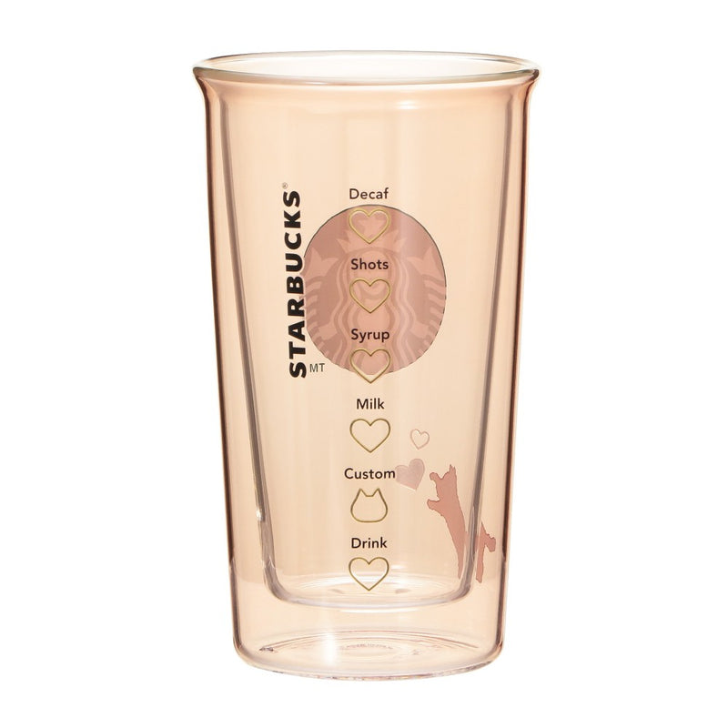 [Pre-Order] Japan SBUX 2025 Valentine Collection 2025 Valentine's Day Heat-Resistant Double-Wall Beige Glass 355ml [预售] 日本星巴克 2025情人节系列 2025情人节耐热双层米色玻璃杯 355ml