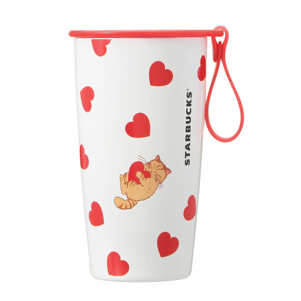 [Pre-Order] Japan SBUX 2025 Valentine Collection Heart Shape Stainless Steel Bottle 355ml [预售] 日本星巴克 2025情人节系列 心形不锈钢瓶 355ml