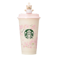 [Pre-Order] Japan SBUX 2025 Sakura Daytime Collection 2025 SAKURA Reusable Cup 473ml + SAKURA 2025 Reusable Cup Exclusive Bearista Drink Hole Cap [预售] 日本星巴克 2025樱花系列 2025樱花环保杯 473ml + 樱花小熊杯塞