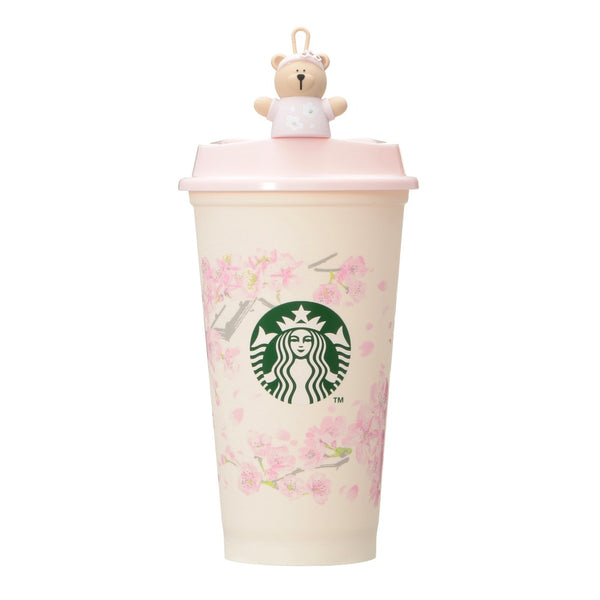 [Pre-Order] Japan SBUX 2025 Sakura Daytime Collection 2025 SAKURA Reusable Cup 473ml + SAKURA 2025 Reusable Cup Exclusive Bearista Drink Hole Cap [预售] 日本星巴克 2025樱花系列 2025樱花环保杯 473ml + 樱花小熊杯塞