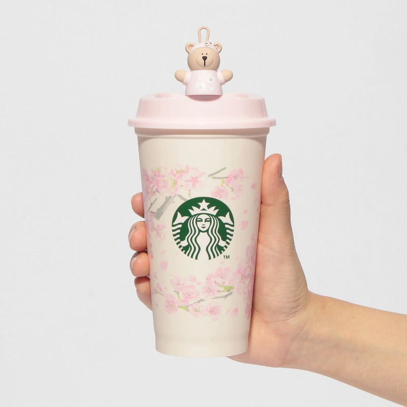 [Pre-Order] Japan SBUX 2025 Sakura Daytime Collection 2025 SAKURA Reusable Cup 473ml + SAKURA 2025 Reusable Cup Exclusive Bearista Drink Hole Cap [预售] 日本星巴克 2025樱花系列 2025樱花环保杯 473ml + 樱花小熊杯塞