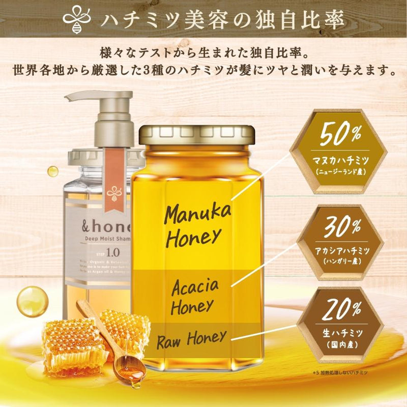 &HONEY Deep Moist Shampoo Refill 日本安蒂花子 蜂蜜保湿无硅油洗发水 补充装 350g