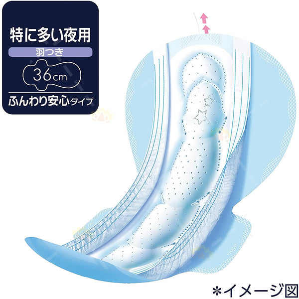 UNICHARM Sofy Super Sleeping Leak-Proof Sanitary Pad (Heavy Night w/wings 36cm) 12pcs 尤妮佳 苏菲超熟睡防漏卫生棉 (多量夜用护翼36cm) 12片