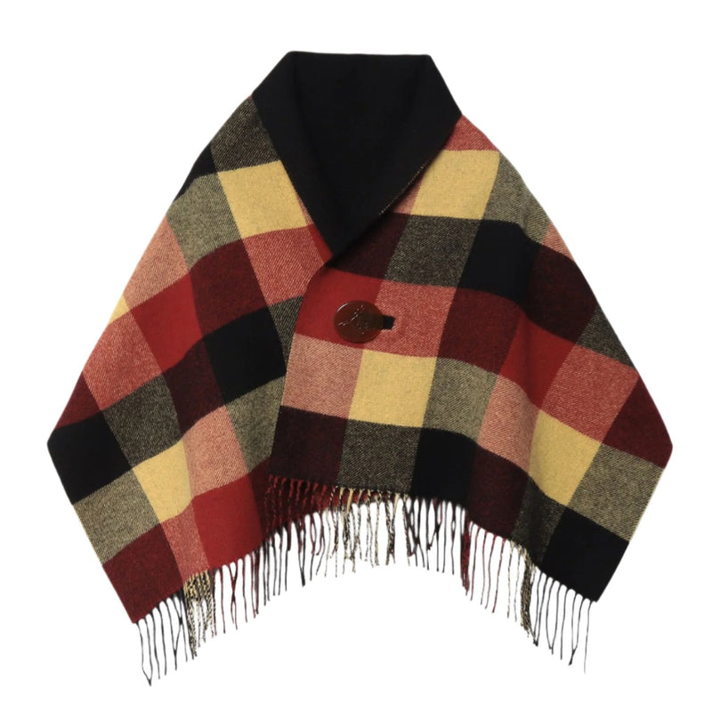 Vivienne Westwood Japan LUMBERJACK Reversible Buttoned Wool Stole (Black) 日本Vivienne Westwood 双面穿钮扣羊毛披肩 (黑色)