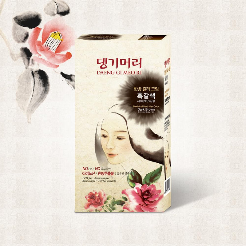 DAENG GI MEO RI Medicinal Herb Hair Color (Dark Brown) 康绮墨丽 草本染发膏 (黑褐色) 148g