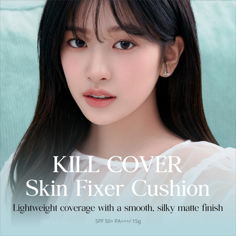 CLIO Kill Cover Skin Fixer Cushion SPF50+ PA+++ (21N Linen) 珂莱欧 亲肤定妆遮瑕薄荷气垫 SPF50+/PA+++ (21N 象牙色) 15g