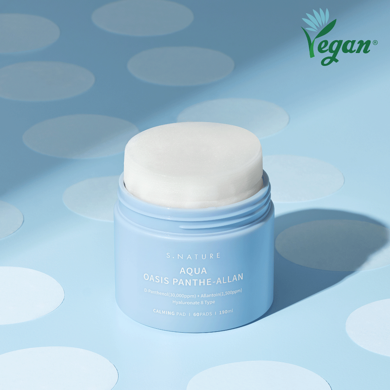 S. NATURE Aqua Oasis Panthe-Allan Calming Pad 60pcs/box 韩国S. NATURE 水润绿洲泛醇舒缓爽肤棉片 60片/盒