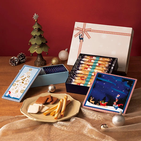 YOKU MOKU Christmas Cadeaux de Noël Christmas Cookie Assortment 44pcs/Box 日本YOKU MOKU 2024圣诞限定巧克力曲奇饼干蛋卷礼盒组合 44枚入