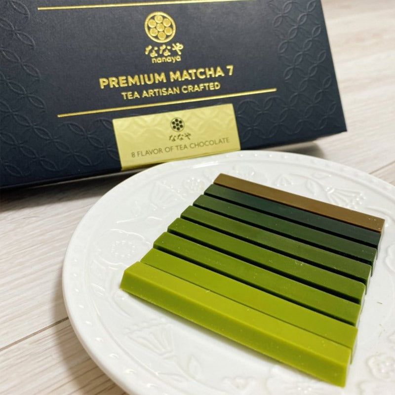 NANAYA Premium Matcha Chocolate 7 8 Types (16pcs) 日本NANAYA 静冈抹茶 渐变抹茶巧克力特别版 8种各2条 (16条)