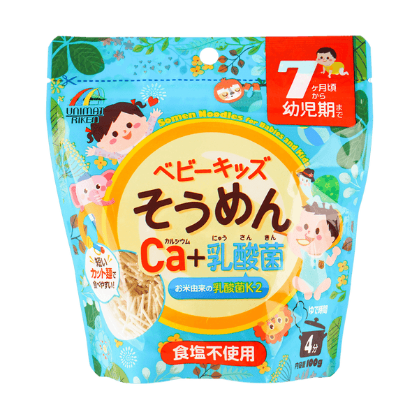 Unimat Riken Kid's Somen Noodles with Calcium+Lactic Acid Bacteria 日本Unimat Riken 儿童钙+乳酸菌口味素面 100g