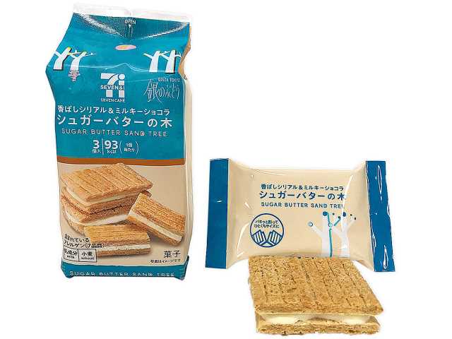 7-Eleven Japan Sugar Butter Tree Cookies (Original) 3 Pieces 日本7-11便利店零食 砂糖奶油樹奶油夾心饼干 (原味) 3个入 [Exp. 7/5/2024]