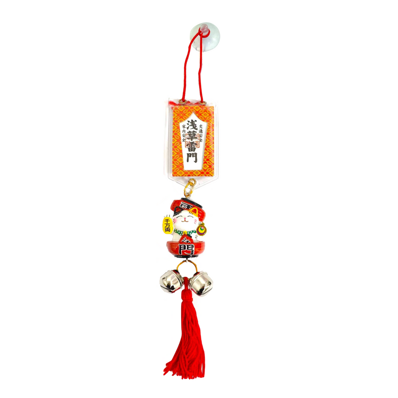 SENSOJI TEMPLE Security Kaminarimon Lucky Cat Guardian Charm 浅草寺御守 安全雷门招财猫御守挂