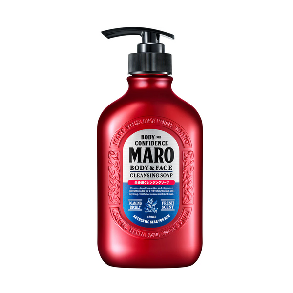 MARO Body & Face Cleansing Soap 日本MARO摩隆 男士多效全身洁净 沐浴露洗面奶二合一 (清爽型) 400ml