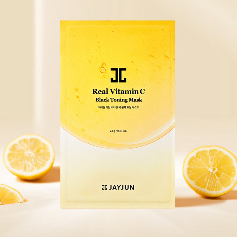 JayJun Real Vitamin C Black Toning Mask 5pcs/Box 捷俊 純他命C美白面膜 5片/盒