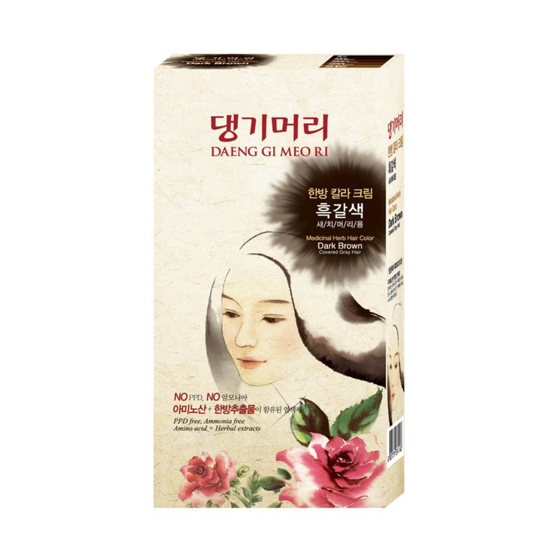 DAENG GI MEO RI Medicinal Herb Hair Color (Dark Brown) 康绮墨丽 草本染发膏 (黑褐色) 148g