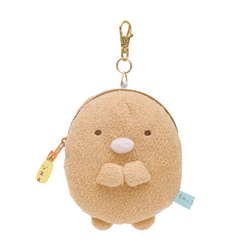 SAN-X Sumikko Gurashi Plush Reel Pass Case (Tonkatsu) 日本SAN-X 角落生物伸缩造型票卡钱包 (猪排)