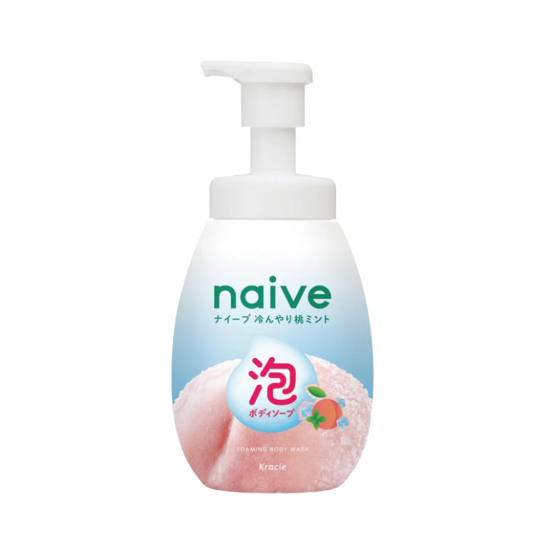 Kracie Naive Body Foaming Body Wash (Cool Peach Mint)  嘉娜宝 Naive 氨基酸保湿泡沫沐浴乳 (蜜桃精华薄荷) 600ml