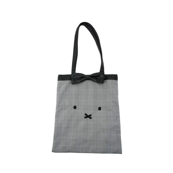 [Pre-Order] MIFFY Style Yurakucho Marui Miffy Ribbon Tote Glen Check Black [提前预定] 日本MIFFY 有乐町限定 米菲蝴蝶结格伦格纹黑色托特包