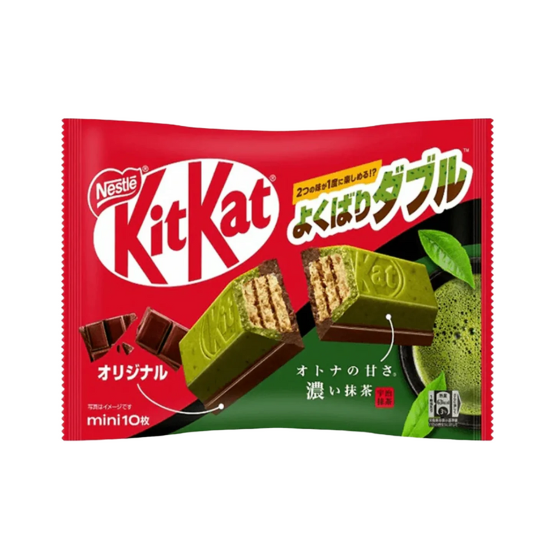 Nestle KITKAT Mini Double Matcha 10pcs/bag 日本雀巢KITKAT 50周年限定 迷你浓厚抹茶和原味风味巧克力威化 10枚/包