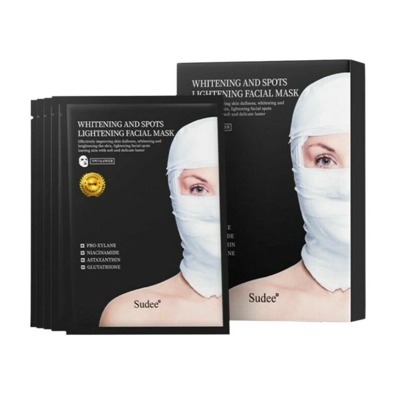 SUDEE Whitening And Spots Lightening Facial Mask 5pcs/box 素玳 黑色绷带美白淡斑面膜 5片/盒